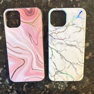 Stylish Pink and White Marble Phone Cases
